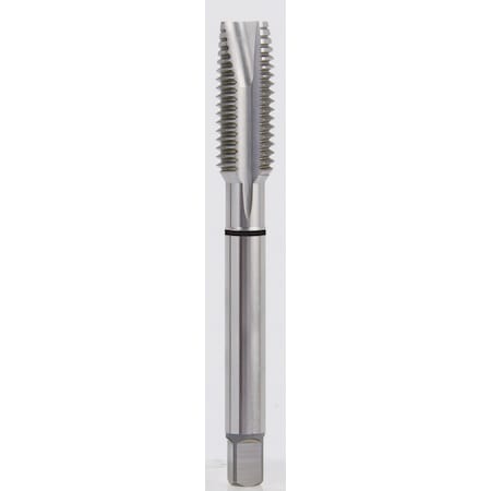 YG-1 T4 Series High Vanadium HSS Spiral Point Combo Tap, Uncoated (Bright) Finish, Round Shank with Square End, Plug Chamfer, #4-40 Thread Size, H2 Tolerance